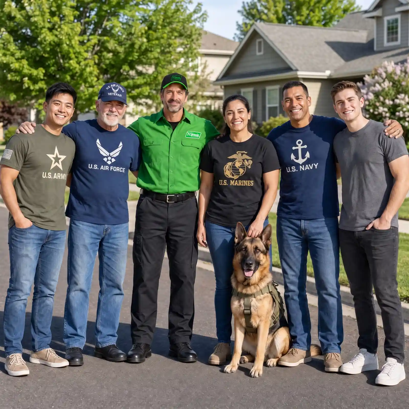 Frankie with military veterans and service members in the Boise community