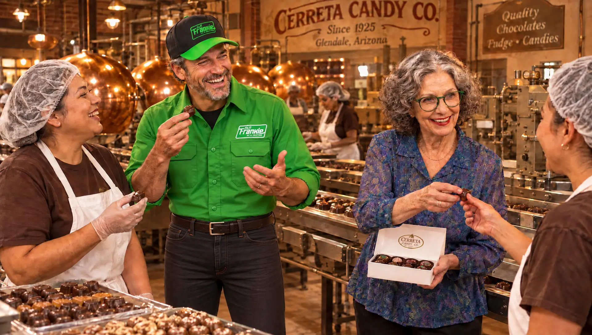 Frankie and Ethel at the Cerreta Candy Company in historic downtown Glendale, Phoenix