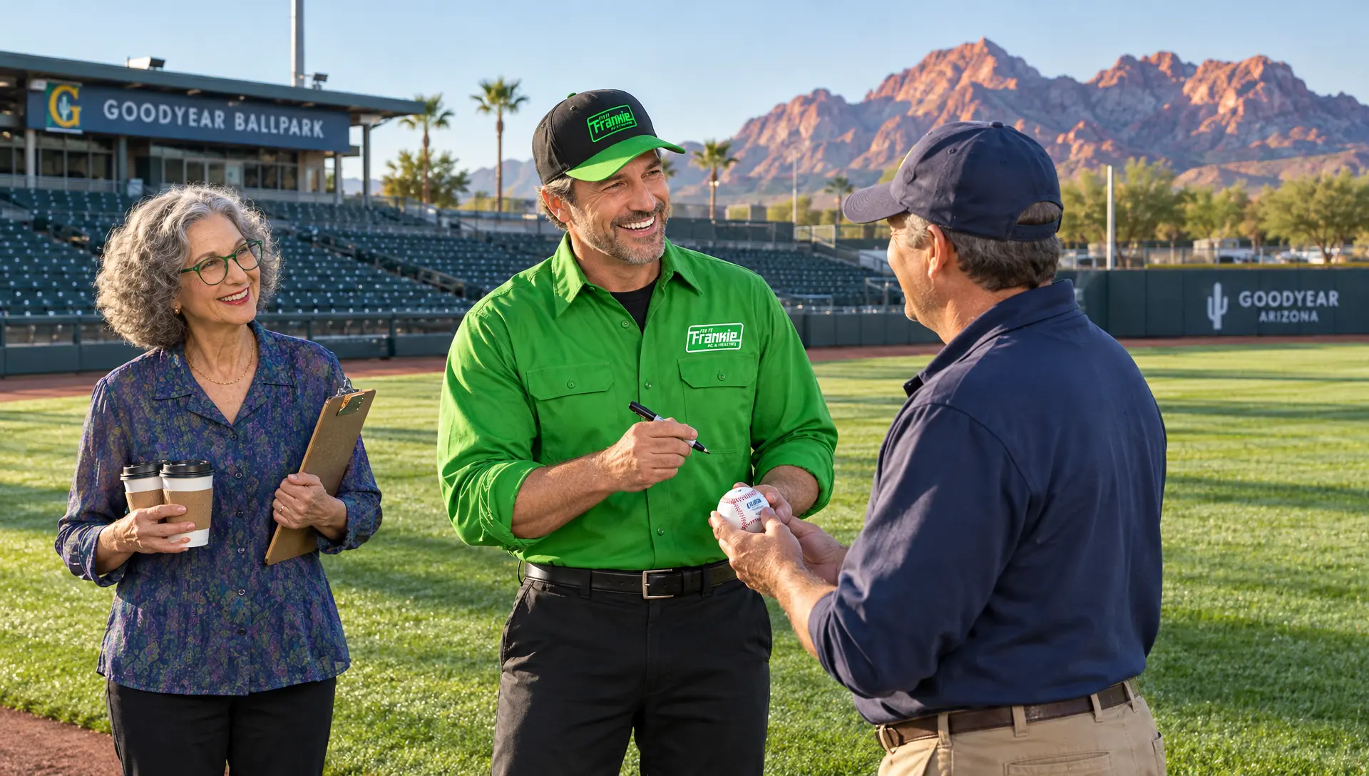 Frankie and Ethel at Goodyear Ballpark in Goodyear, Phoenix