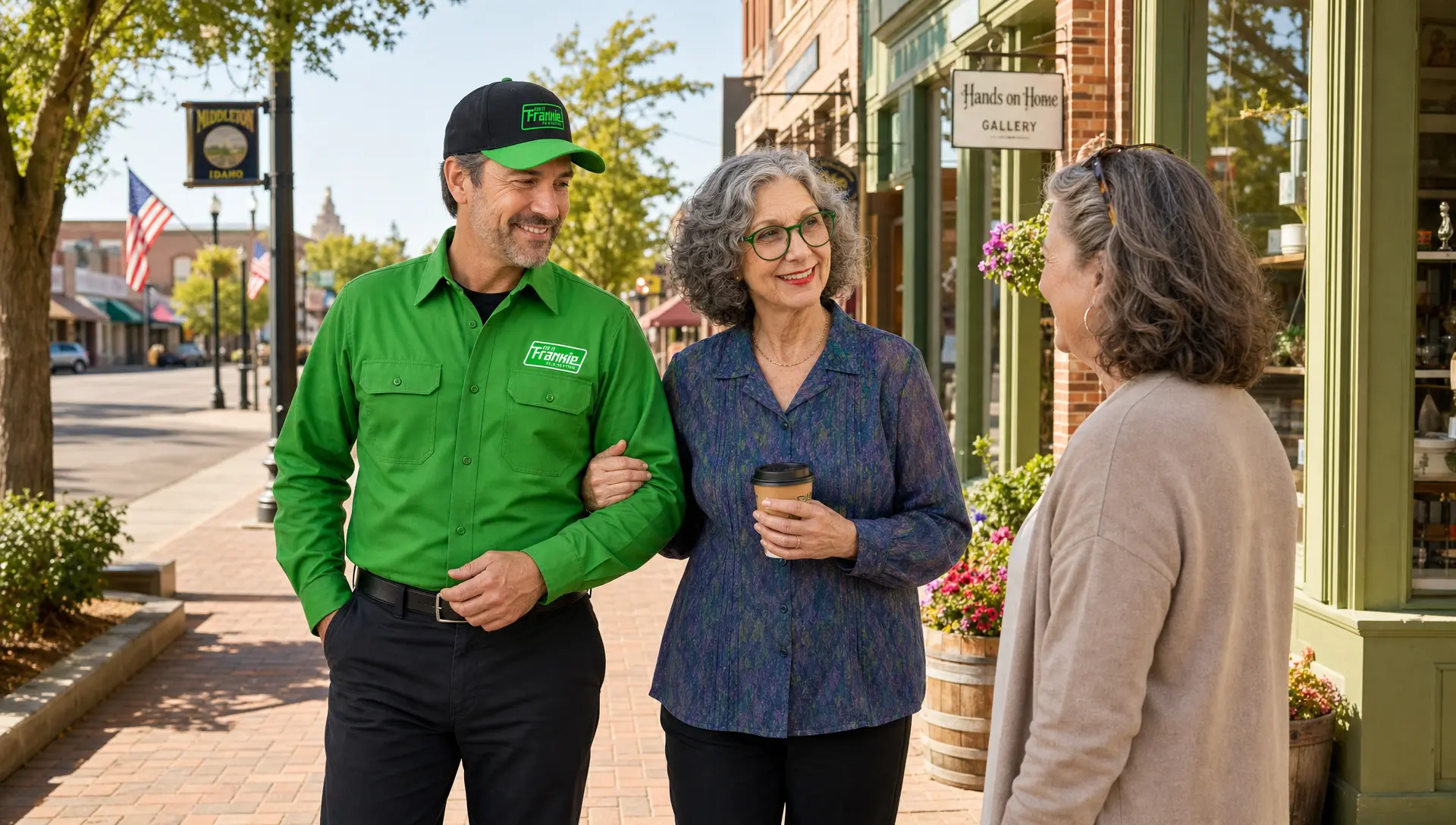 Frankie and Ethel on Middleton Main Street, ready to fix heating and cooling in Middleton, Idaho
