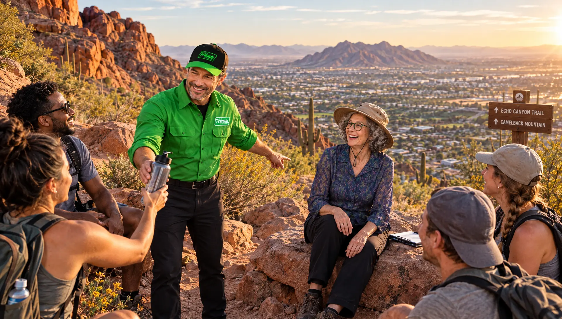 Frankie and Ethel below Camelback Mountain in Paradise Valley, Phoenix