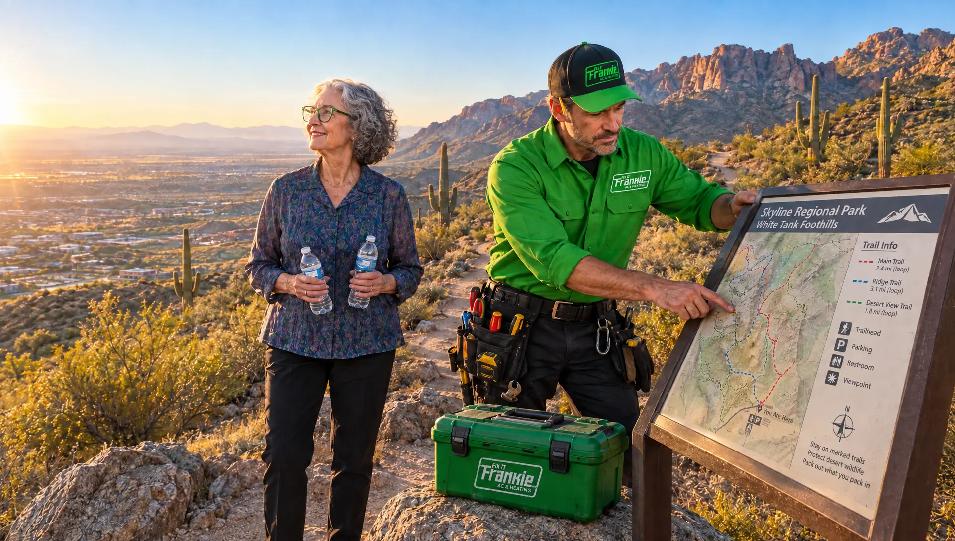 Frankie and Ethel at Skyline Regional Park in the Buckeye foothills, Phoenix